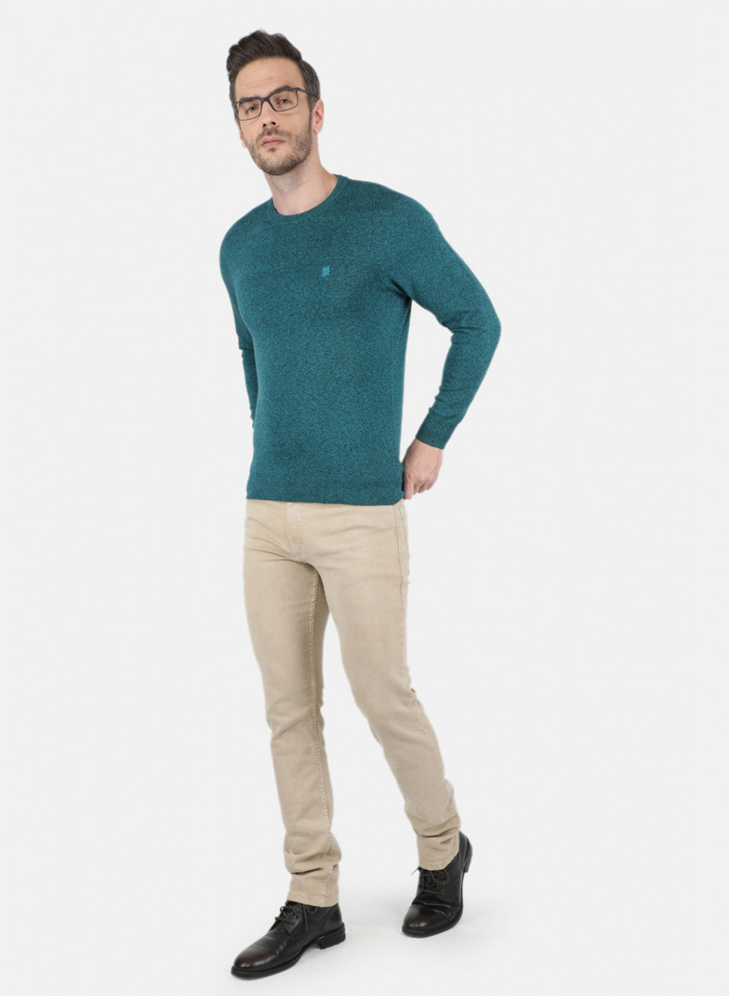 Men Green Solid Pullover