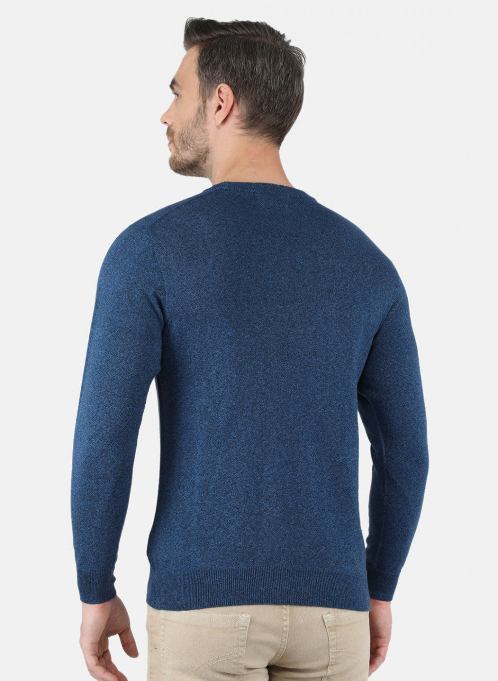 Men Blue Solid Pullover