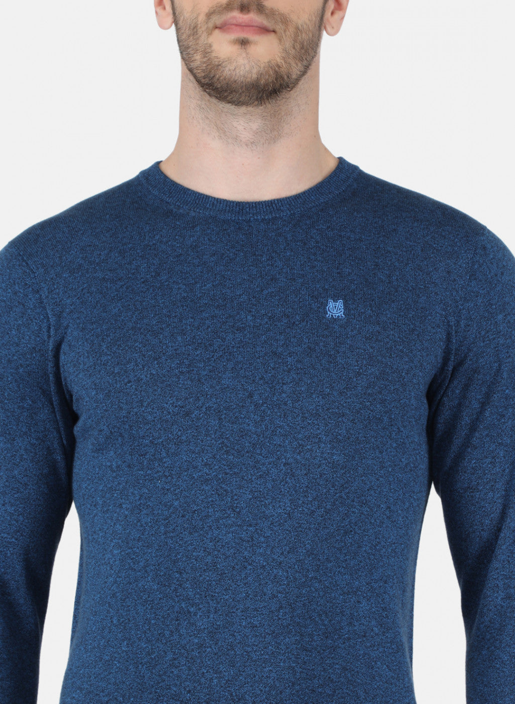 Men Blue Solid Pullover