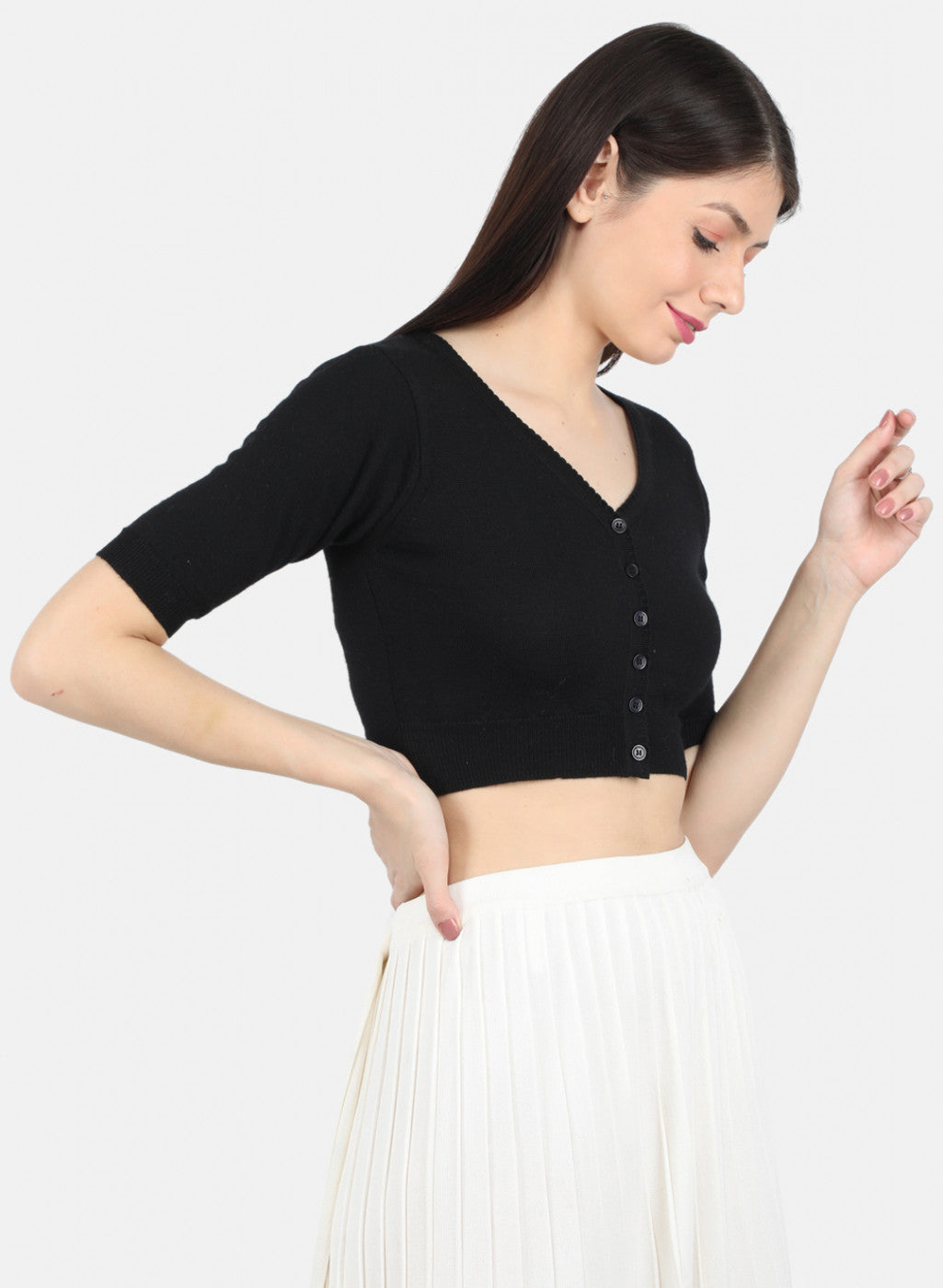 Women Black Solid Blouse