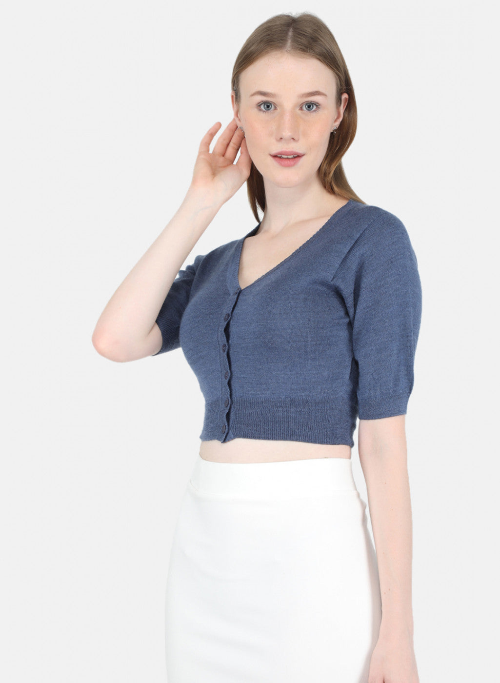 Women Blue Solid Blouse