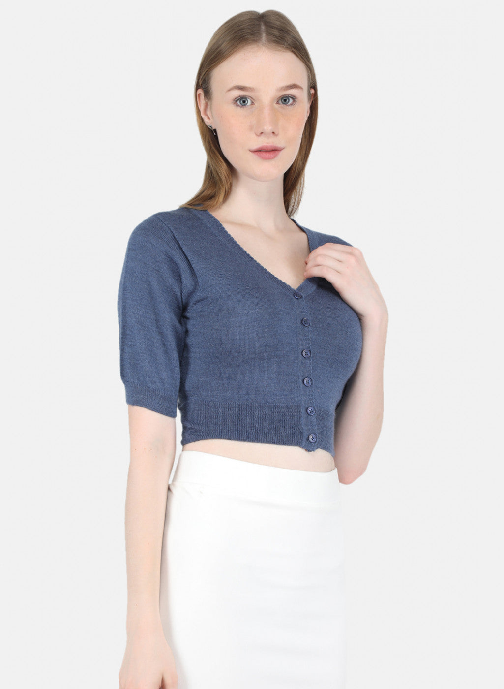 Women Blue Solid Blouse