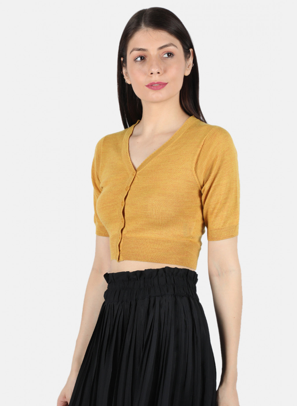 Women Yellow Solid Blouse