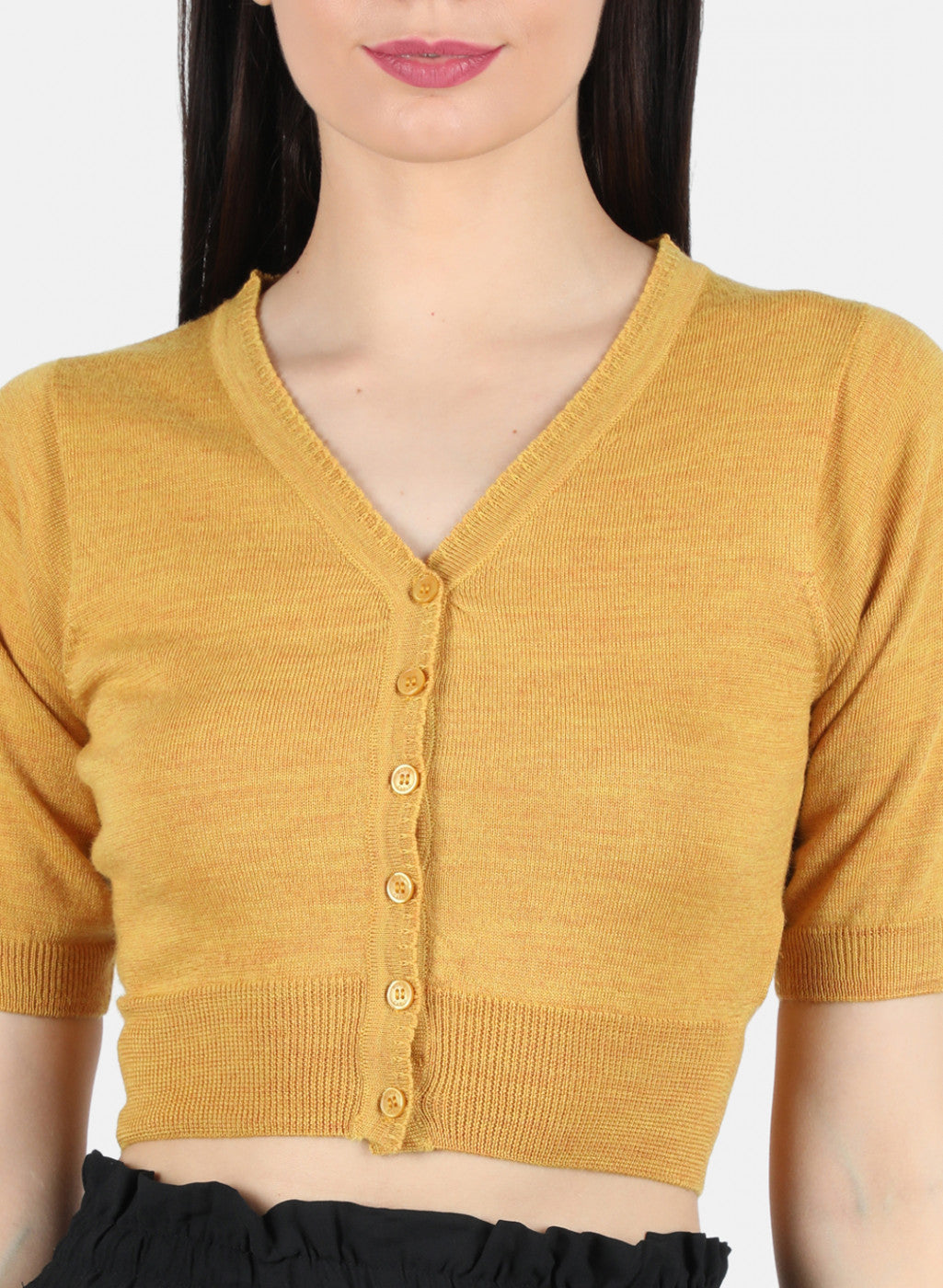 Women Yellow Solid Blouse