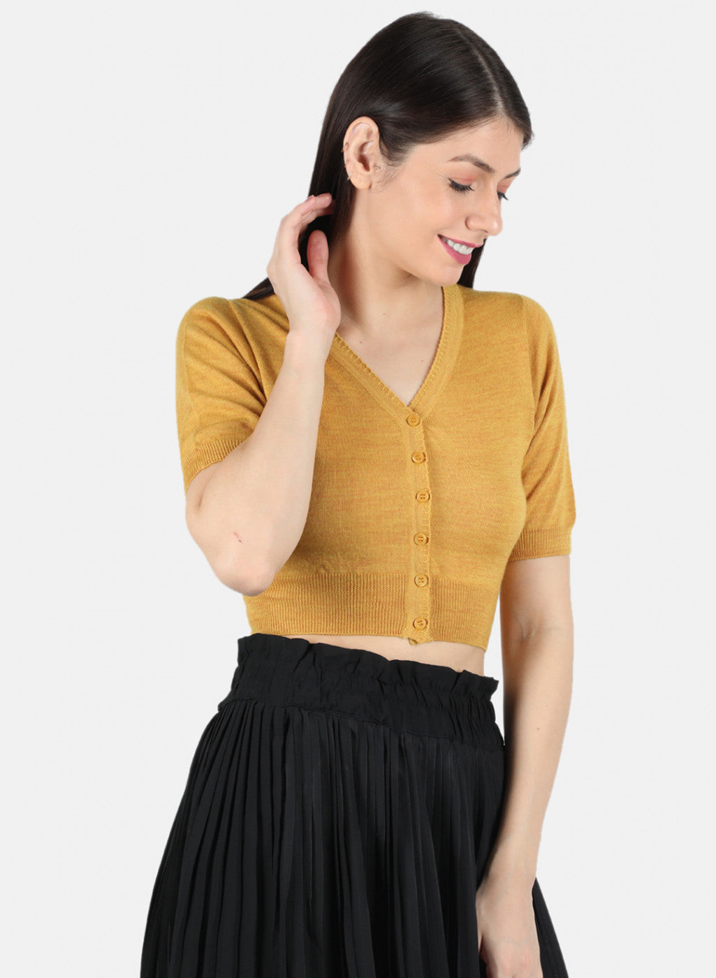 Women Yellow Solid Blouse