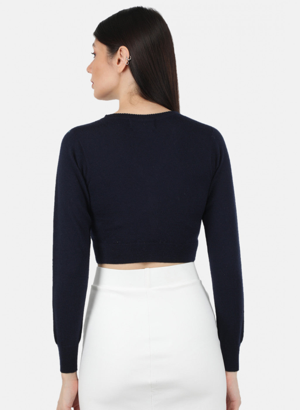 Women Navy Blue Solid Blouse