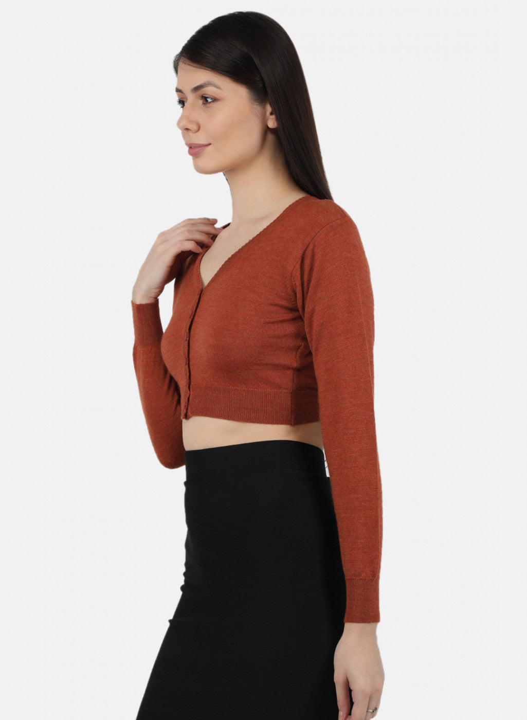 Women Orange Solid Blouse