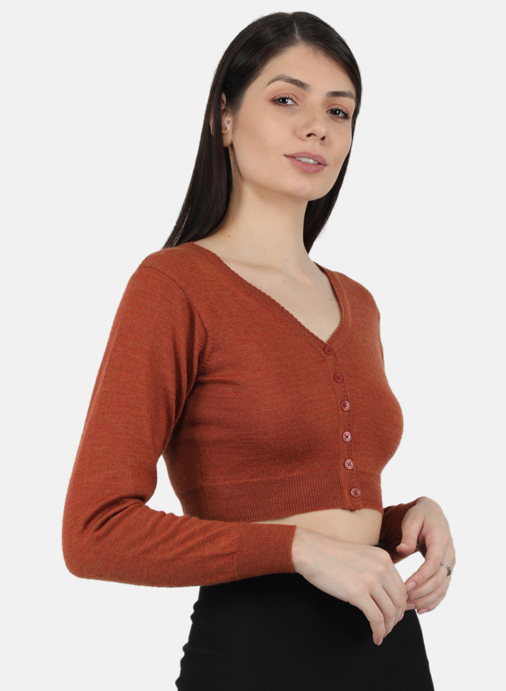 Women Orange Solid Blouse