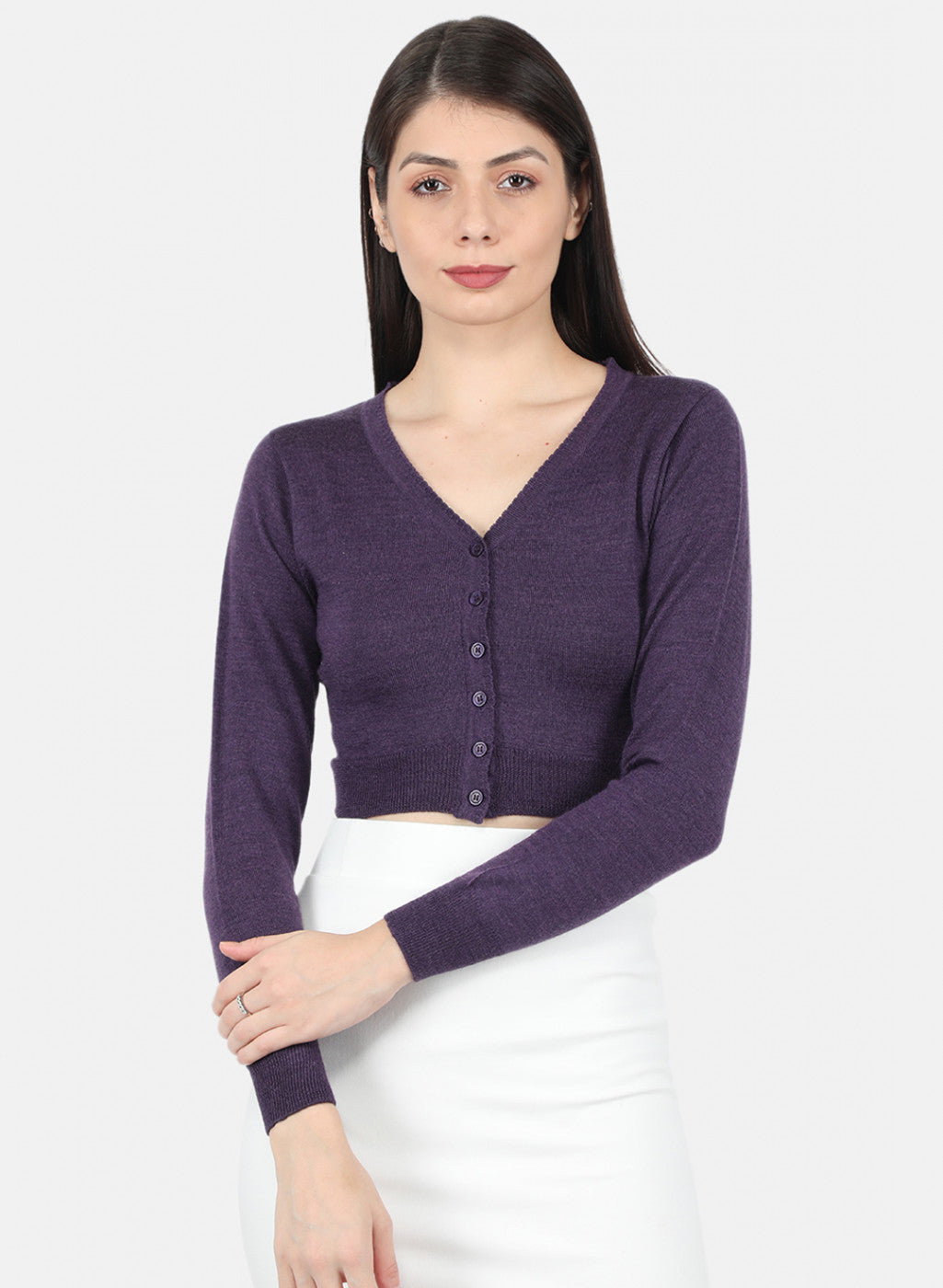 Women Purple Solid Blouse