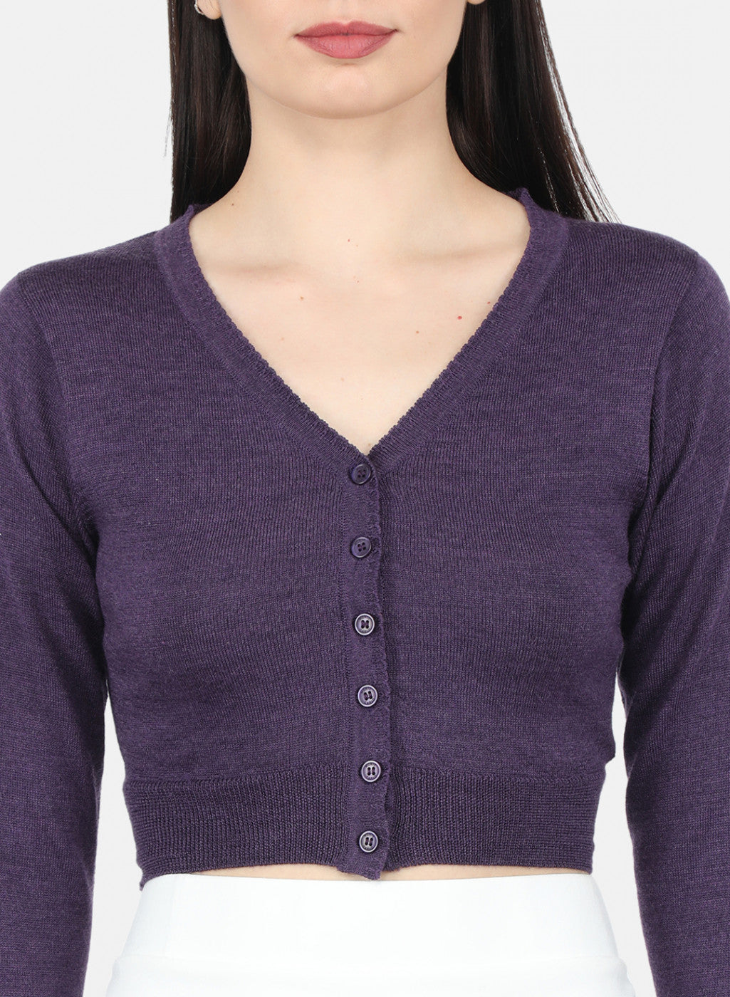 Women Purple Solid Blouse