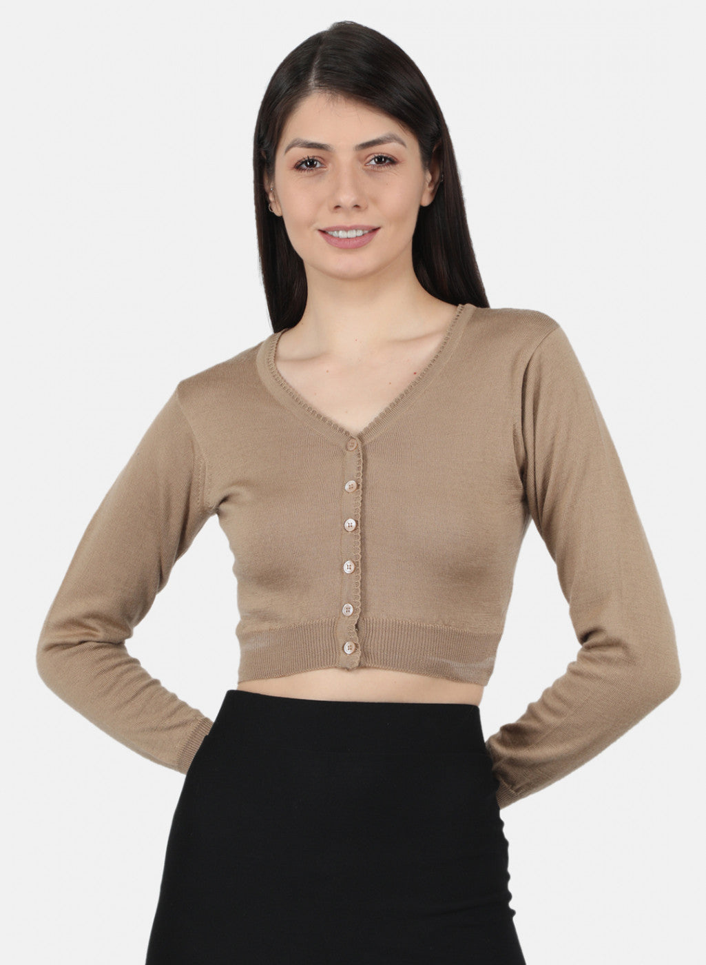 Women Beige Solid Blouse