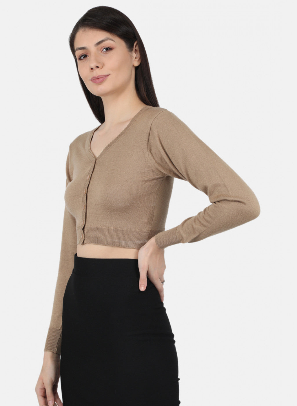 Women Beige Solid Blouse