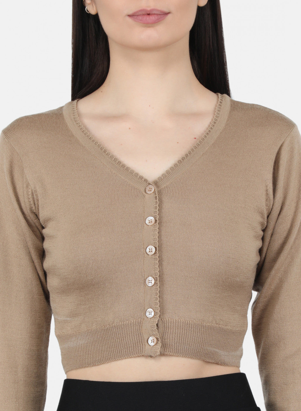 Women Beige Solid Blouse