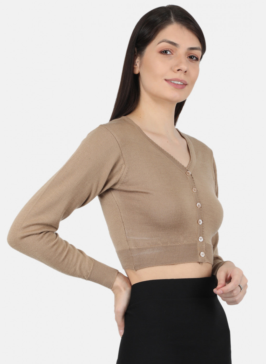 Women Beige Solid Blouse