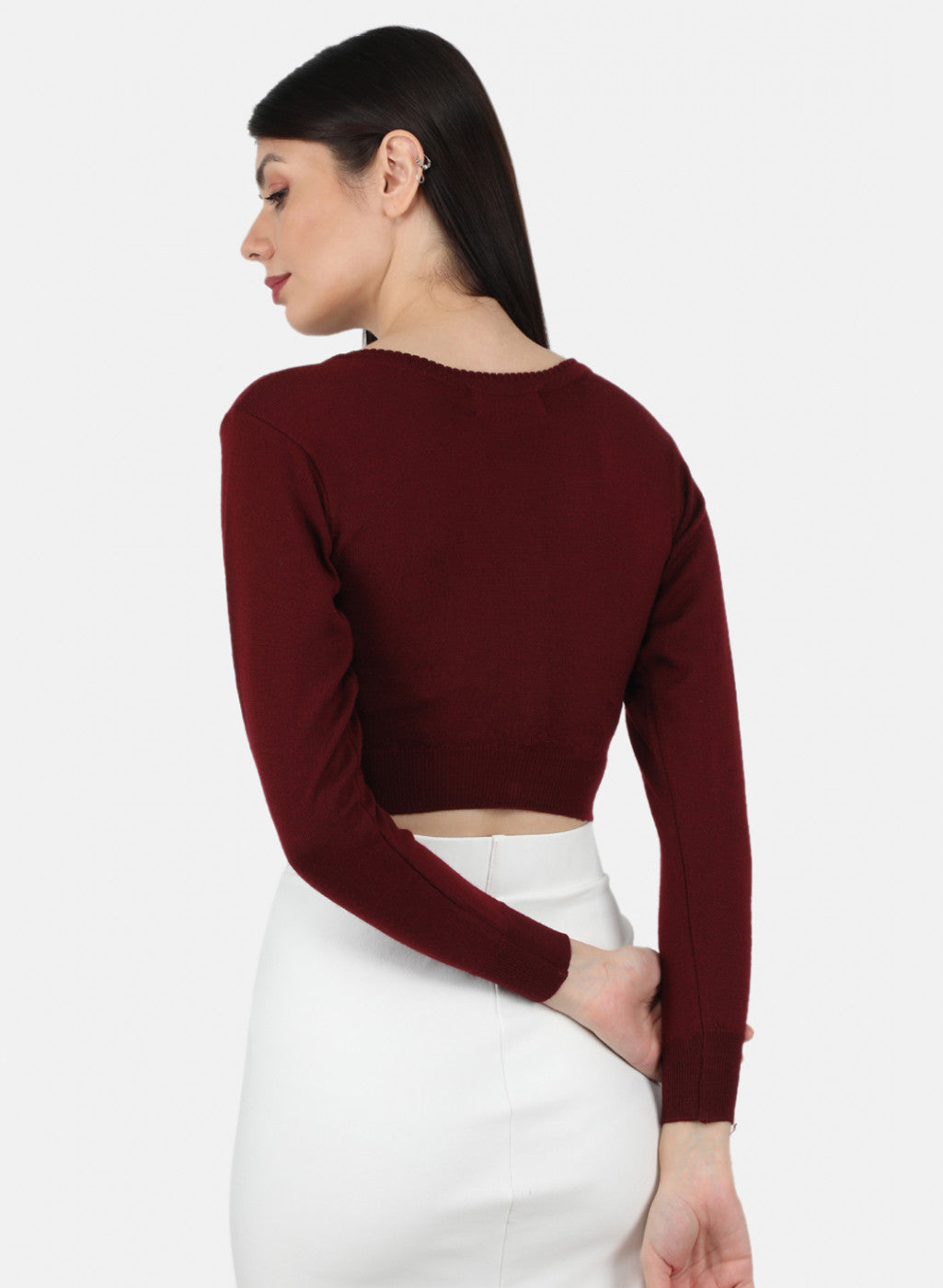 Women Maroon Solid Blouse