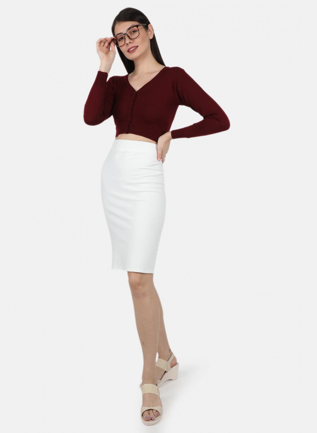 Women Maroon Solid Blouse