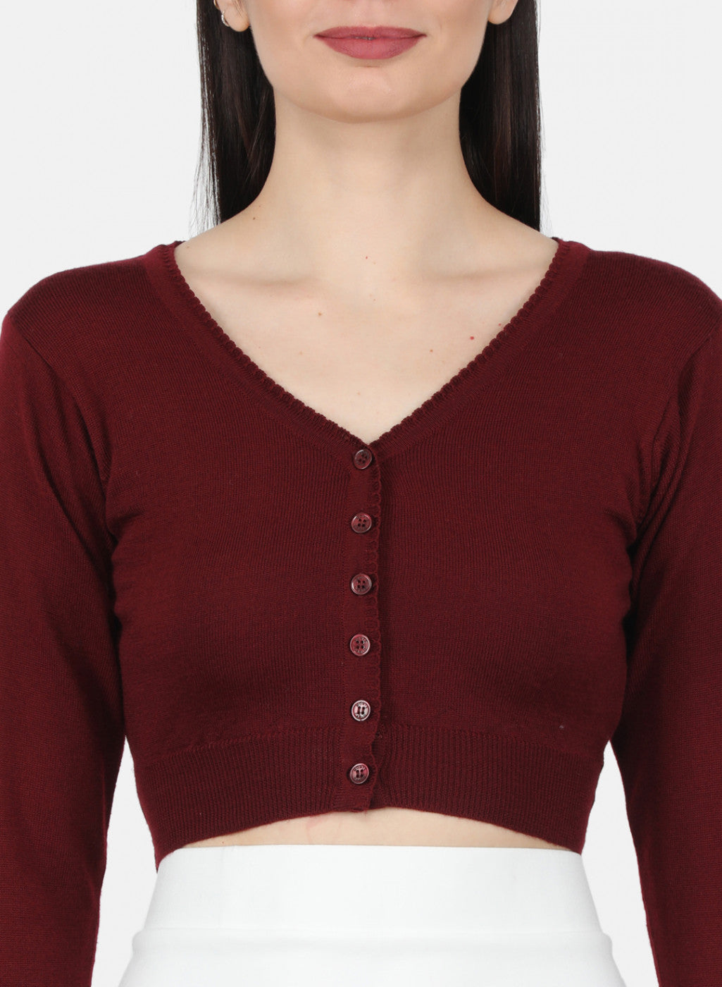 Women Maroon Solid Blouse