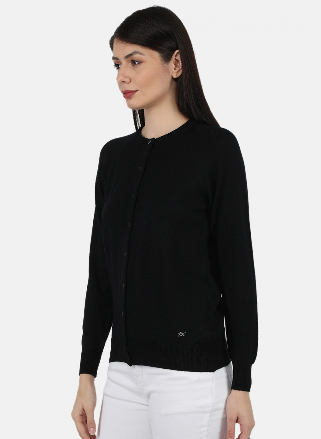 Women Black Solid Cardigan