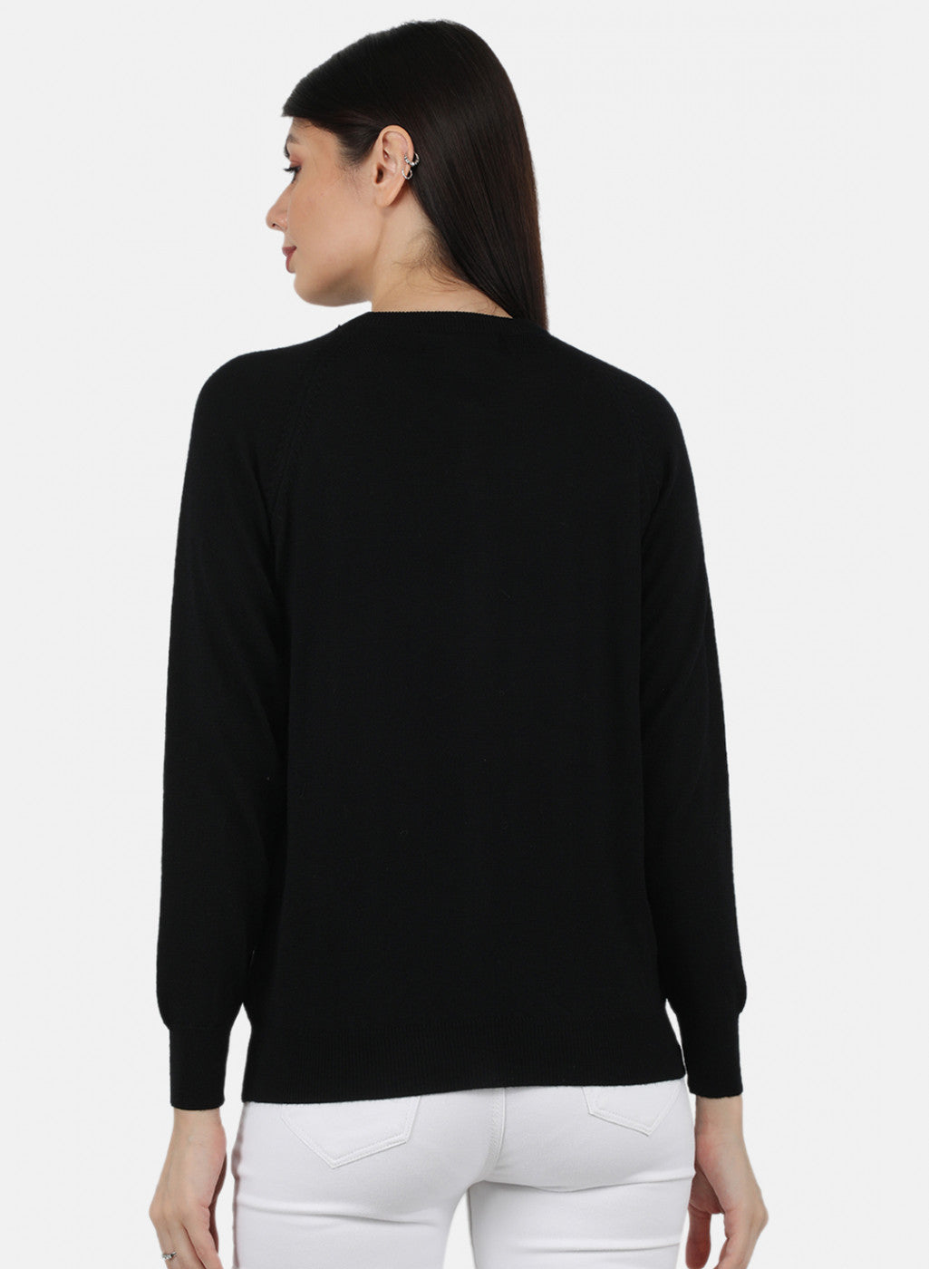 Women Black Solid Cardigan