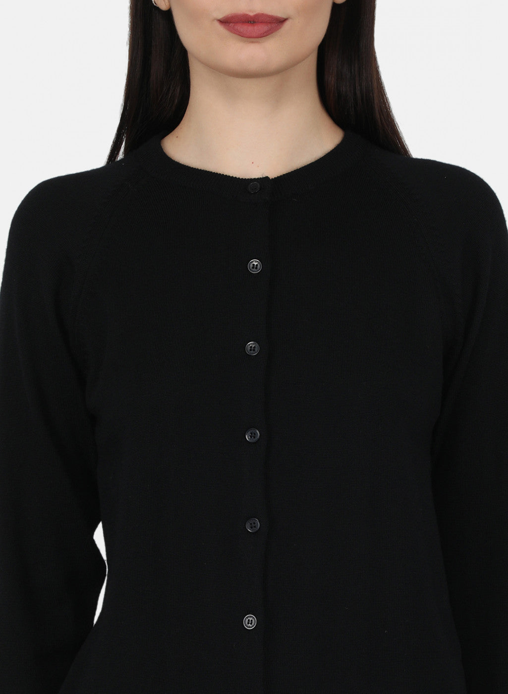 Women Black Solid Cardigan