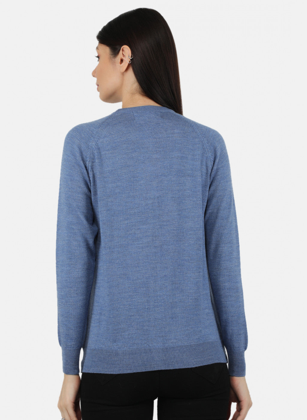 Women Blue Solid Cardigan