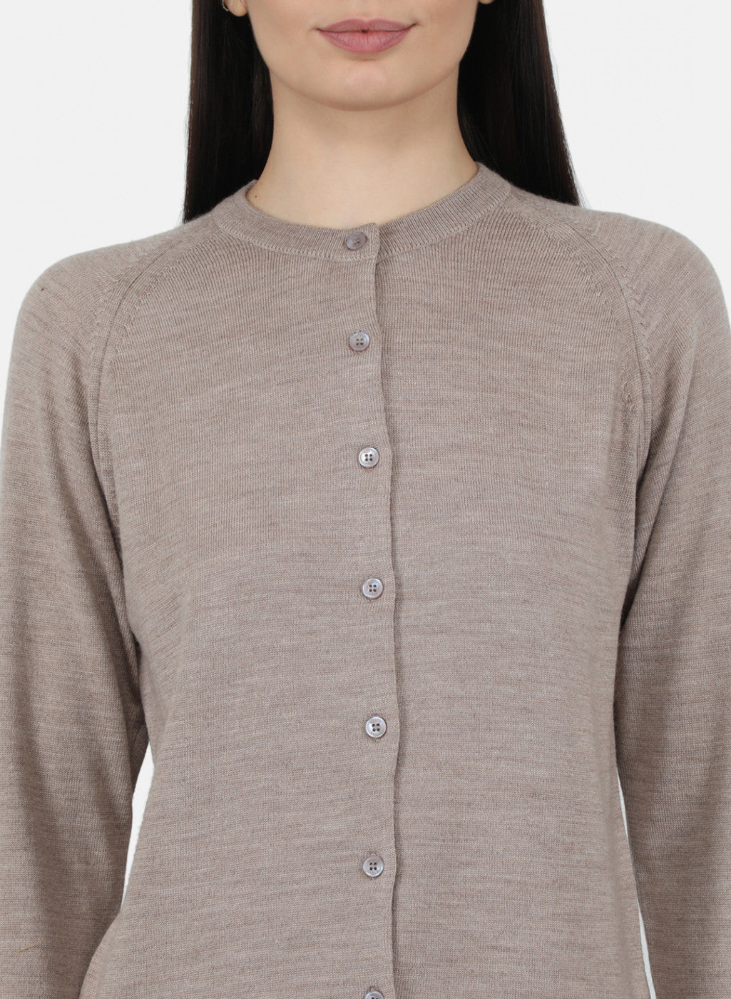 Women Beige Solid Cardigan