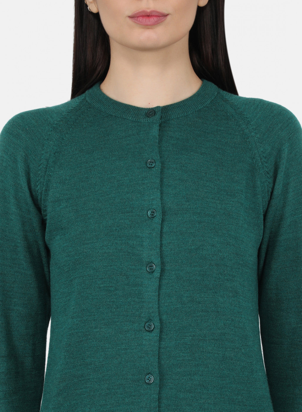 Women Green Solid Cardigan