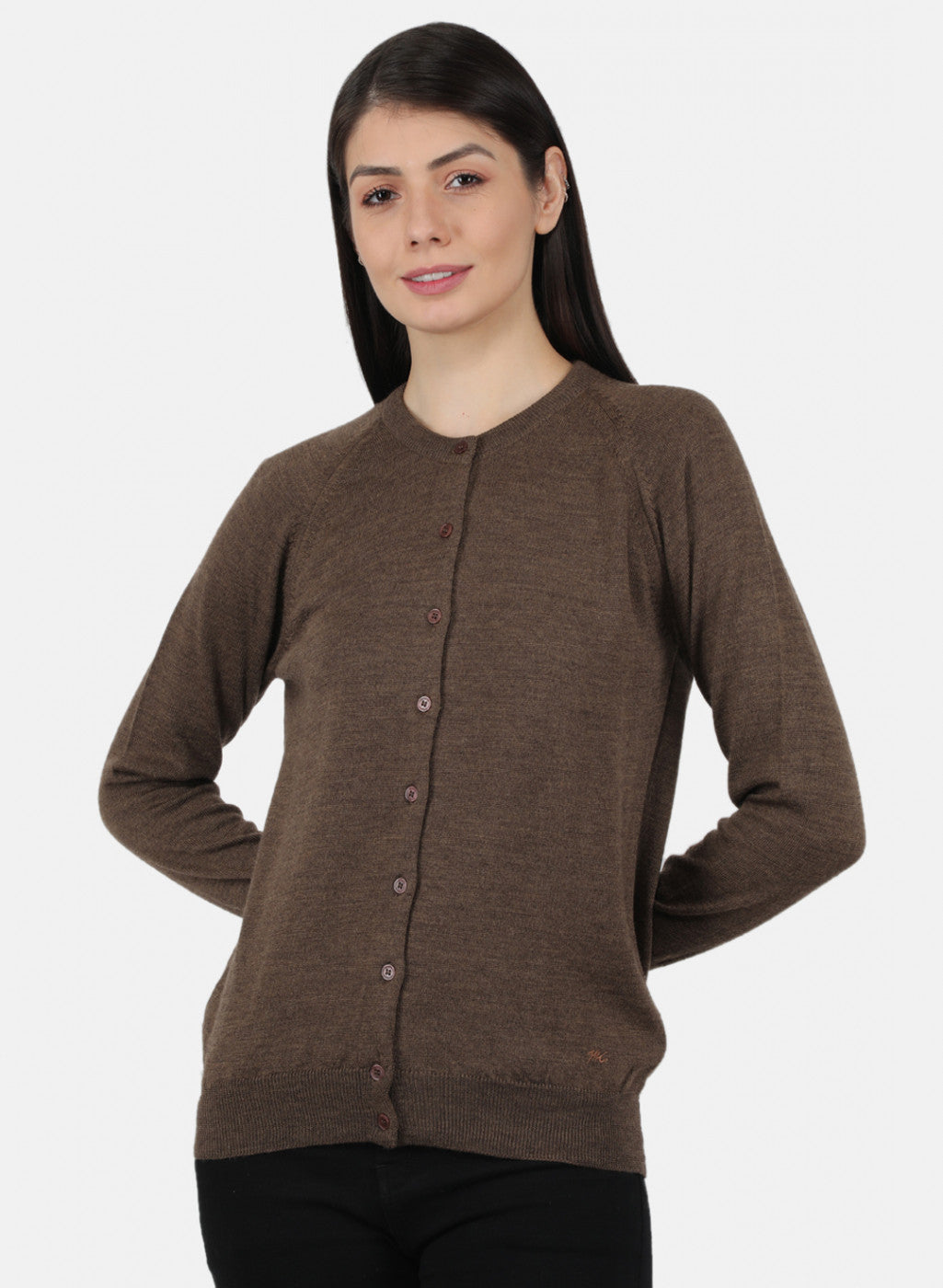 Women Brown Solid Cardigan