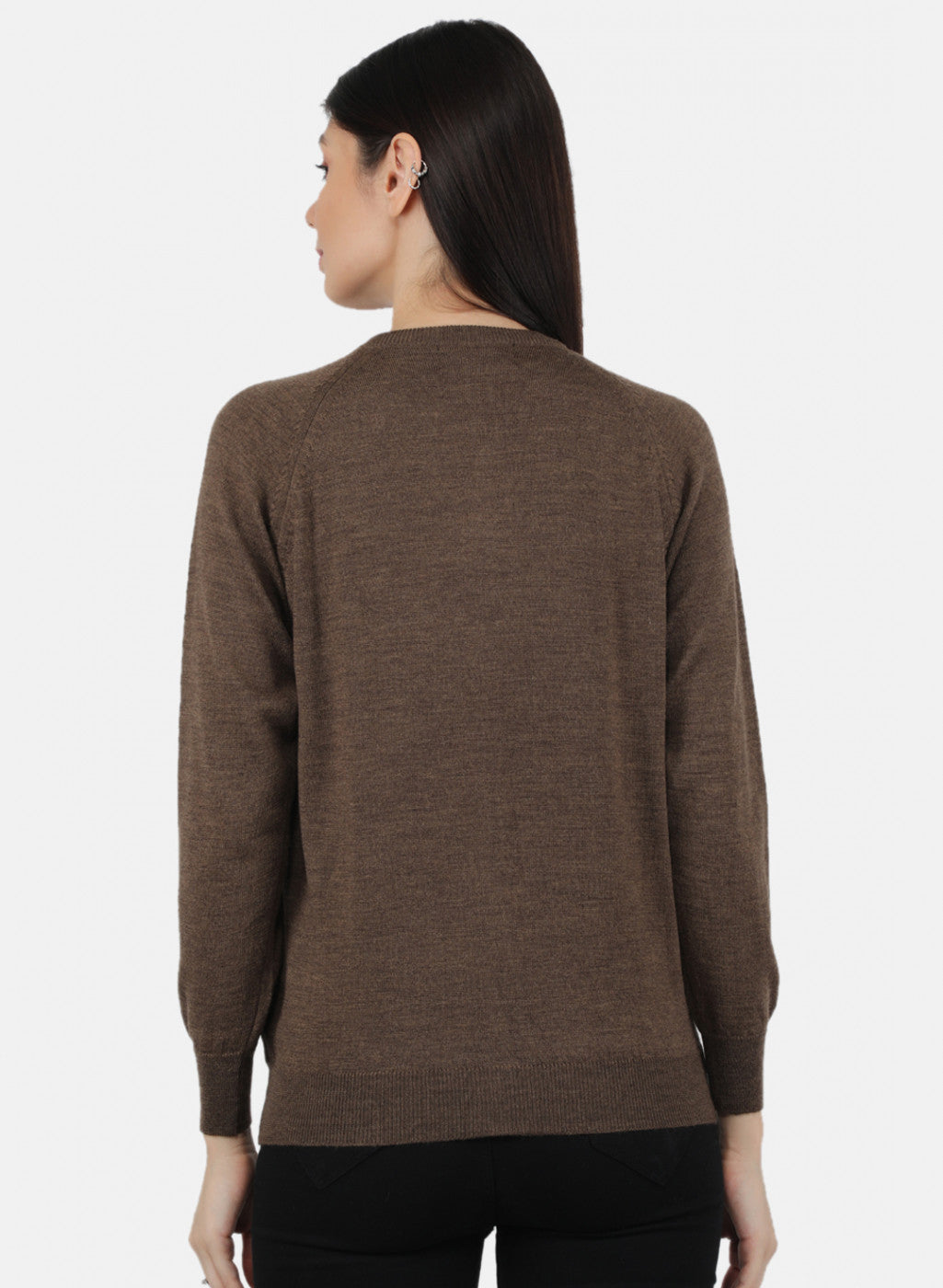 Women Brown Solid Cardigan