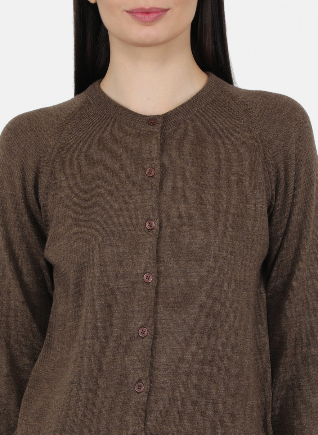 Women Brown Solid Cardigan