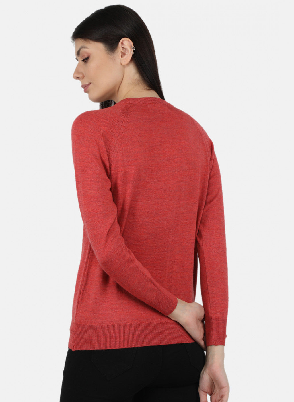 Women Red Solid Cardigan