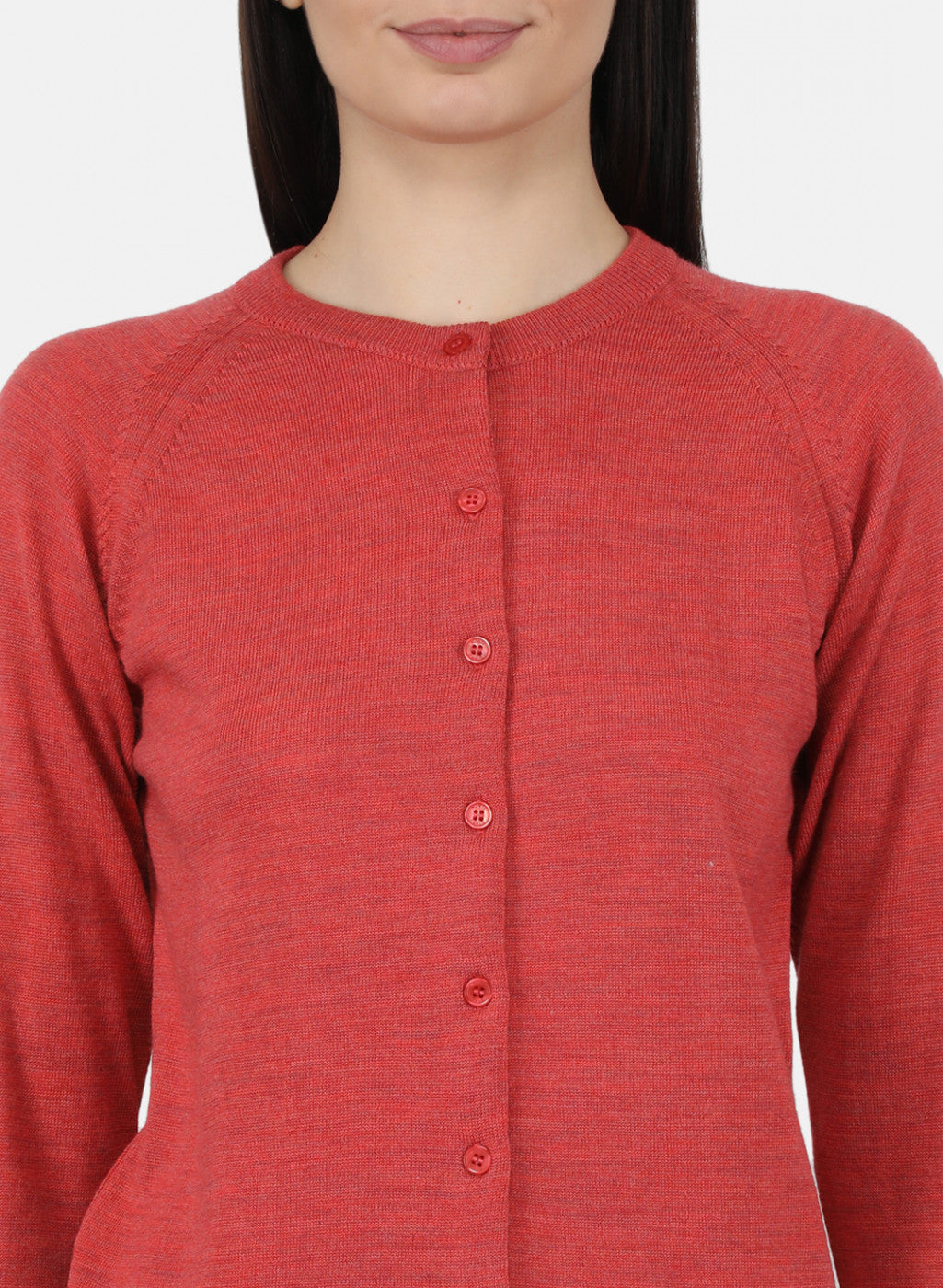 Women Red Solid Cardigan