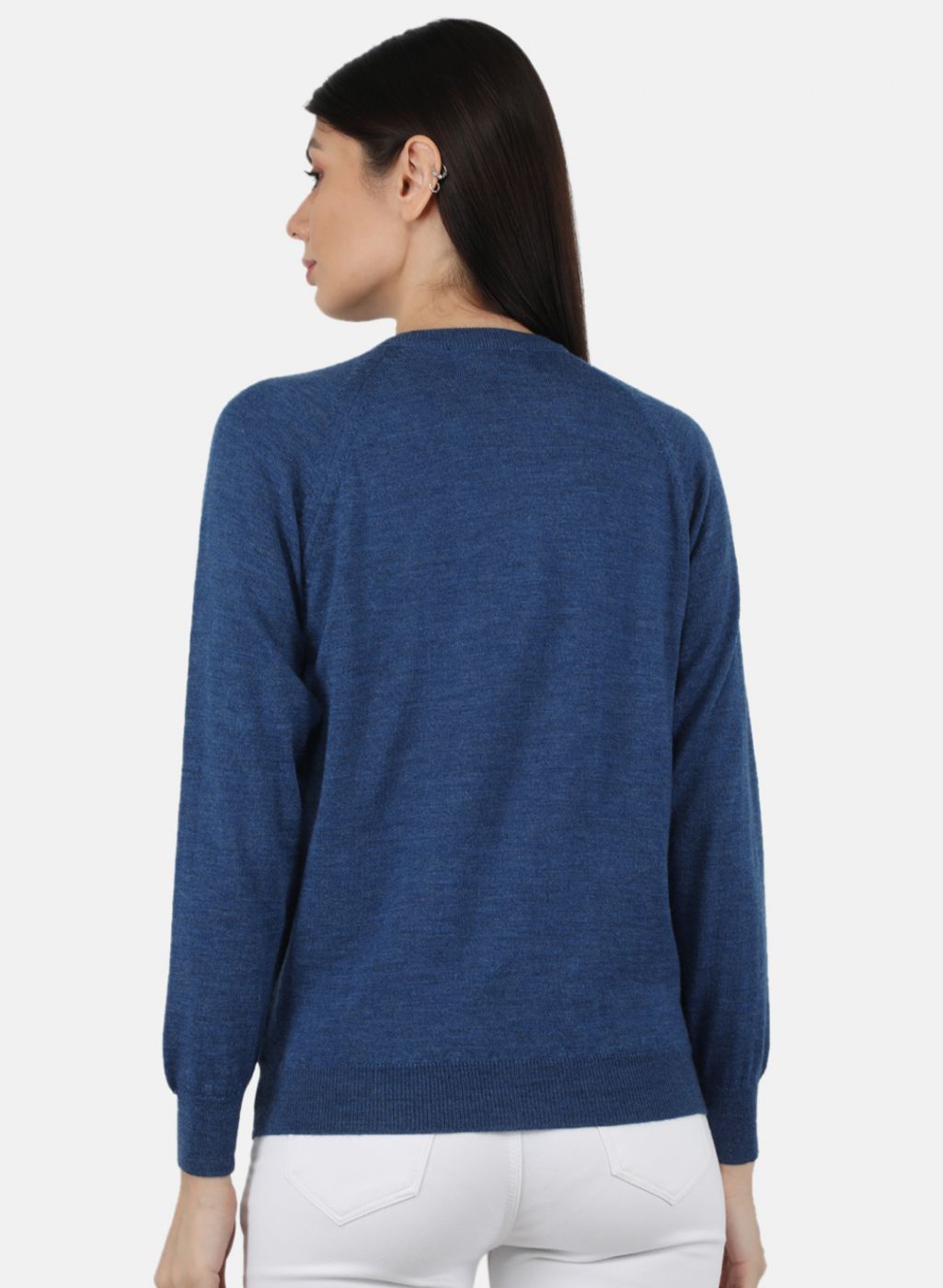 Women Blue Solid Cardigan