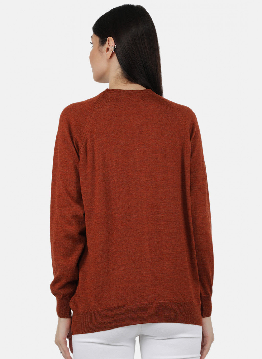 Women Orange Solid Cardigan