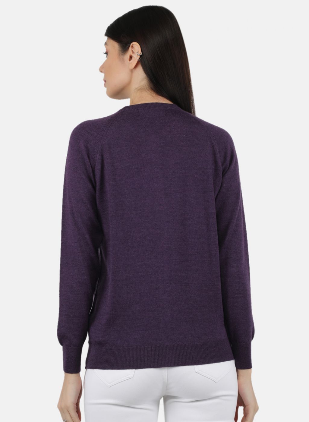 Women Purple Solid Cardigan