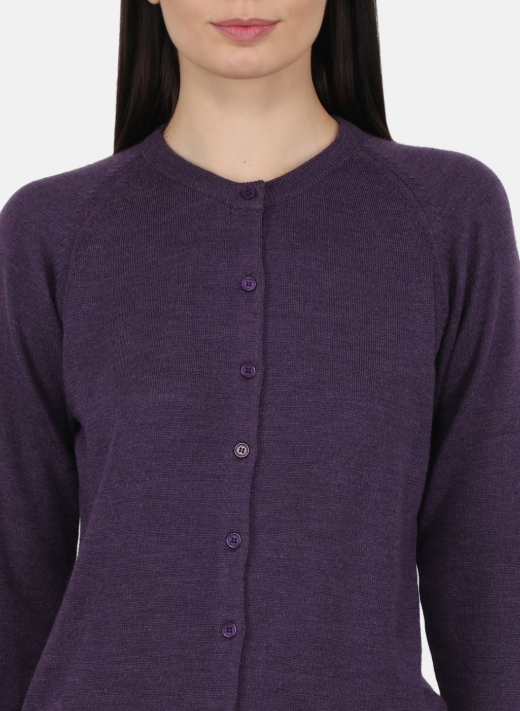 Women Purple Solid Cardigan