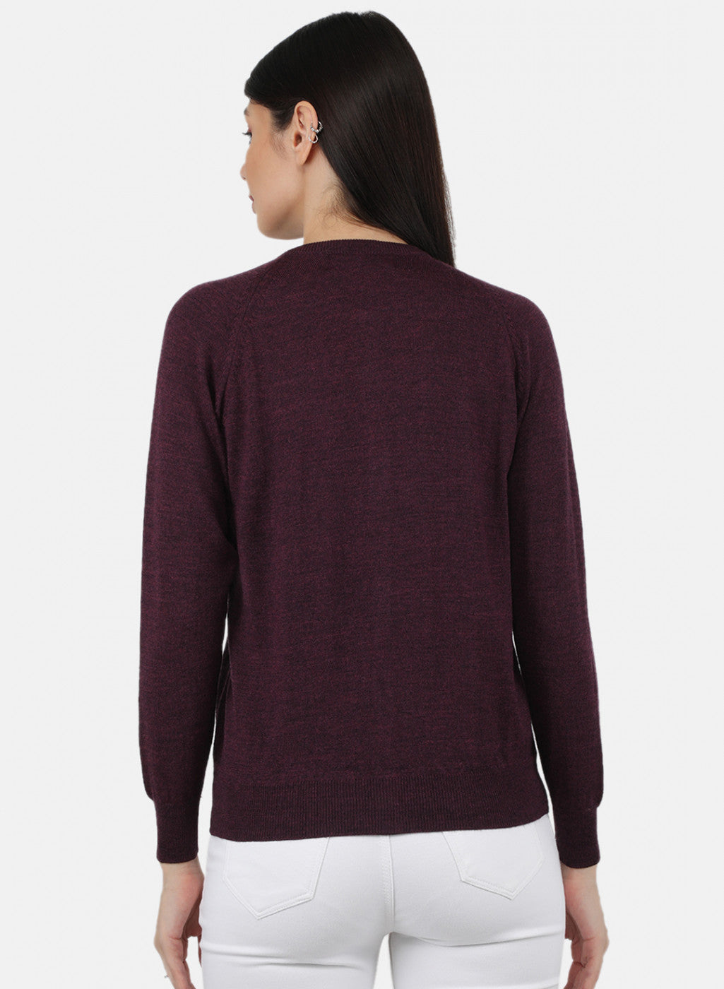 Women Maroon Solid Cardigan