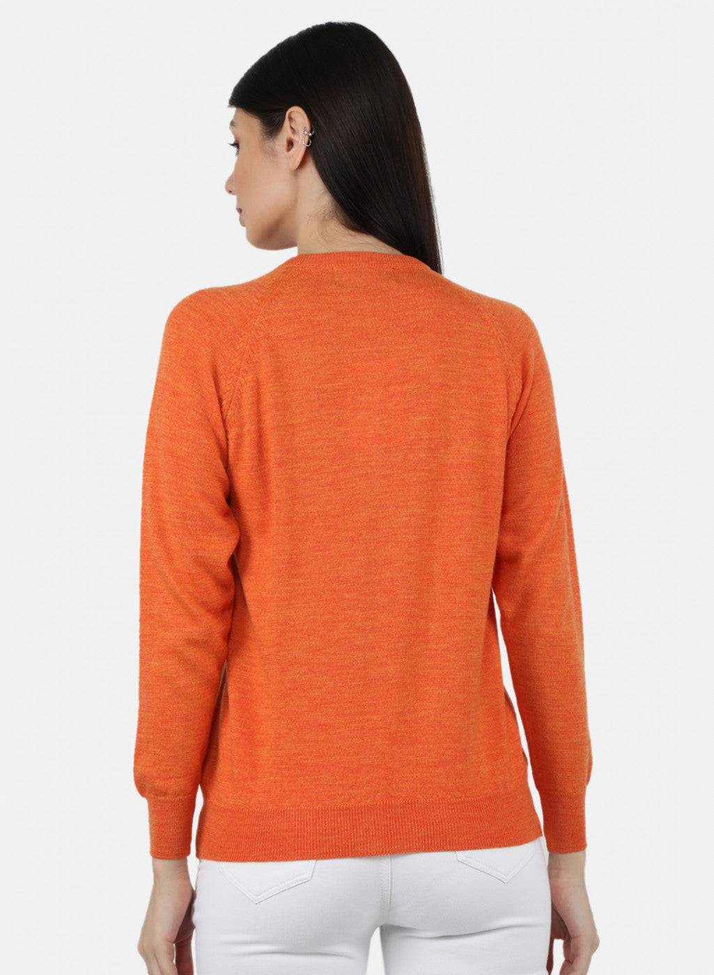 Women Orange Solid Cardigan