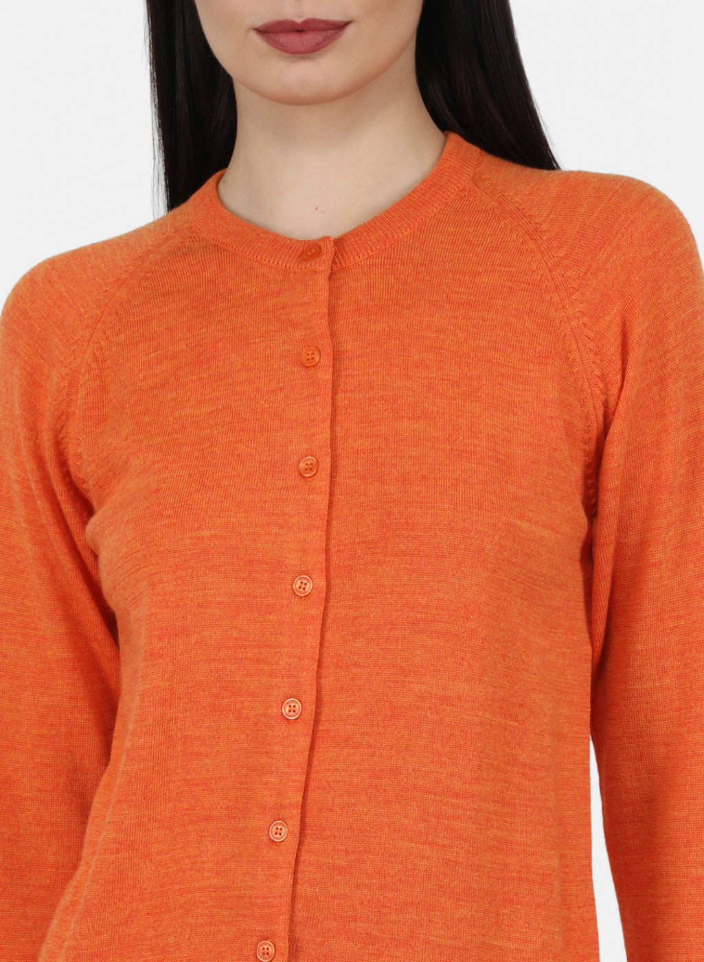 Women Orange Solid Cardigan