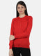 Women Red Solid Cardigan