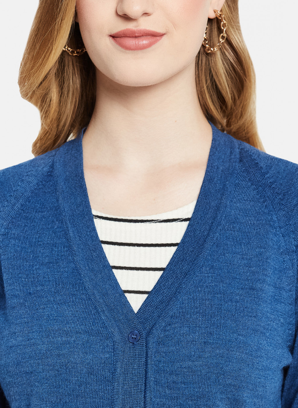 Women Blue Solid Cardigan