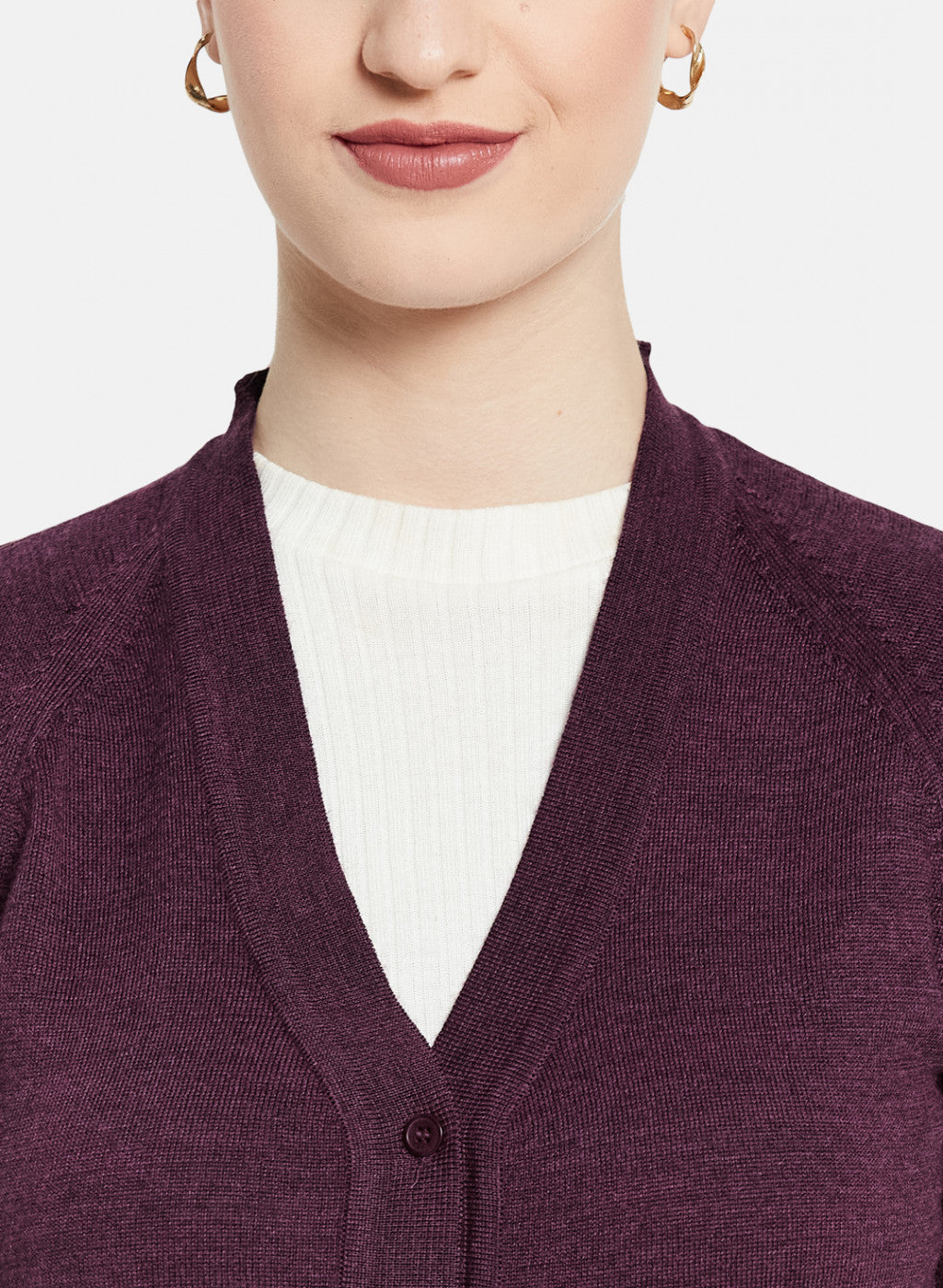 Women Purple Solid Cardigan