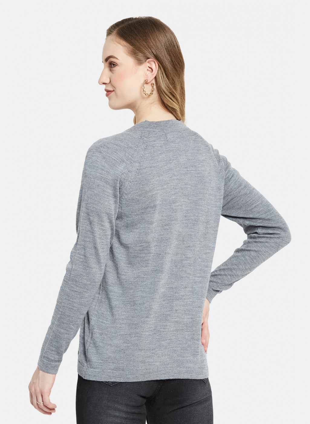 Women Grey Solid Cardigan