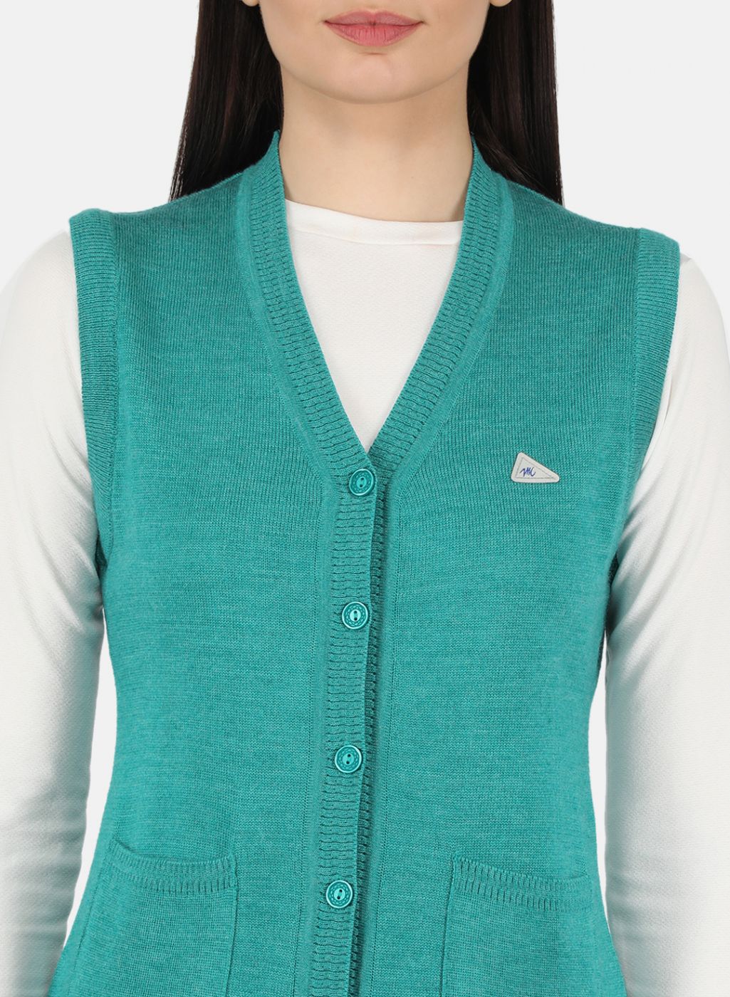 Women Green Solid Cardigan