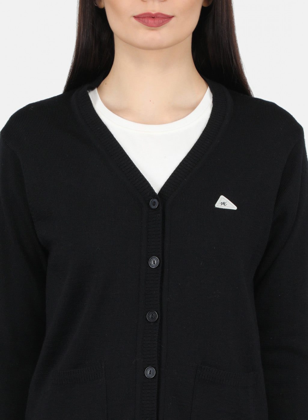 Women Black Solid Cardigan