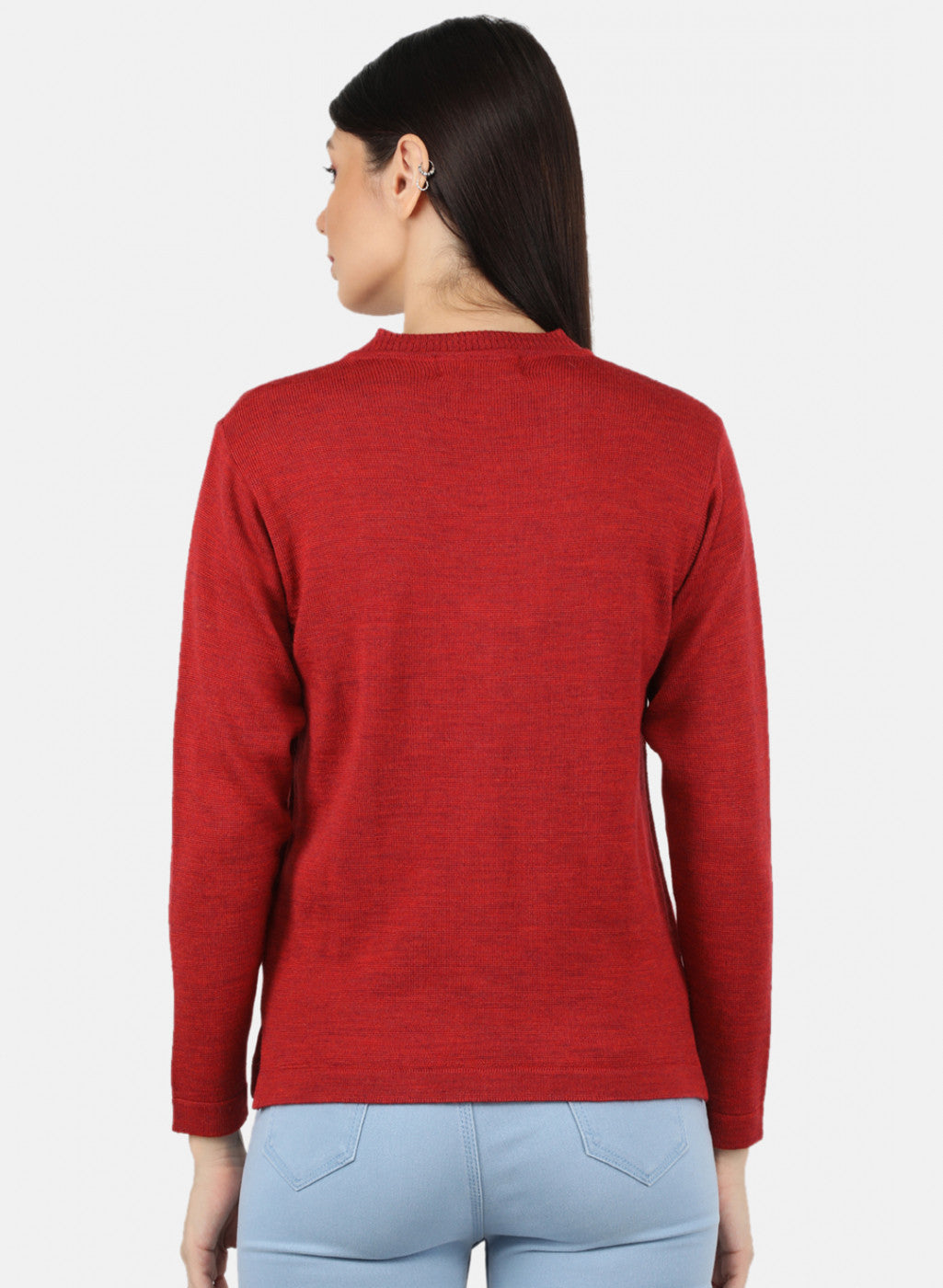 Women Red Solid Cardigan