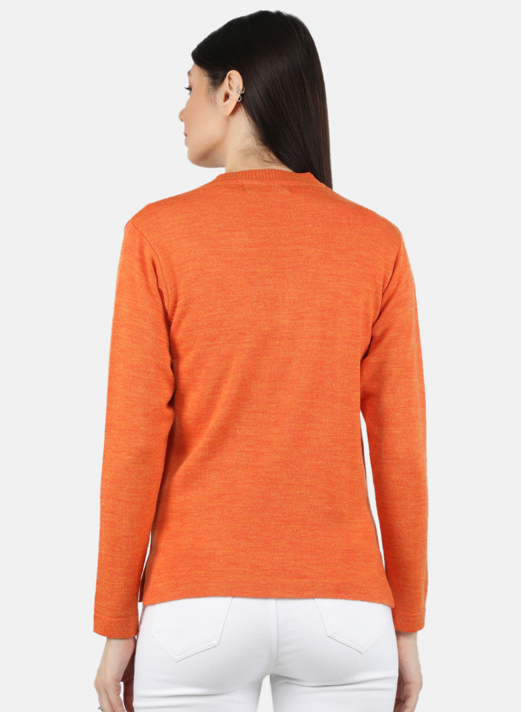 Women Orange Solid Cardigan