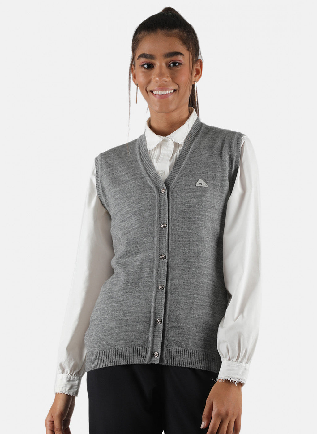 Women Grey Solid Cardigan