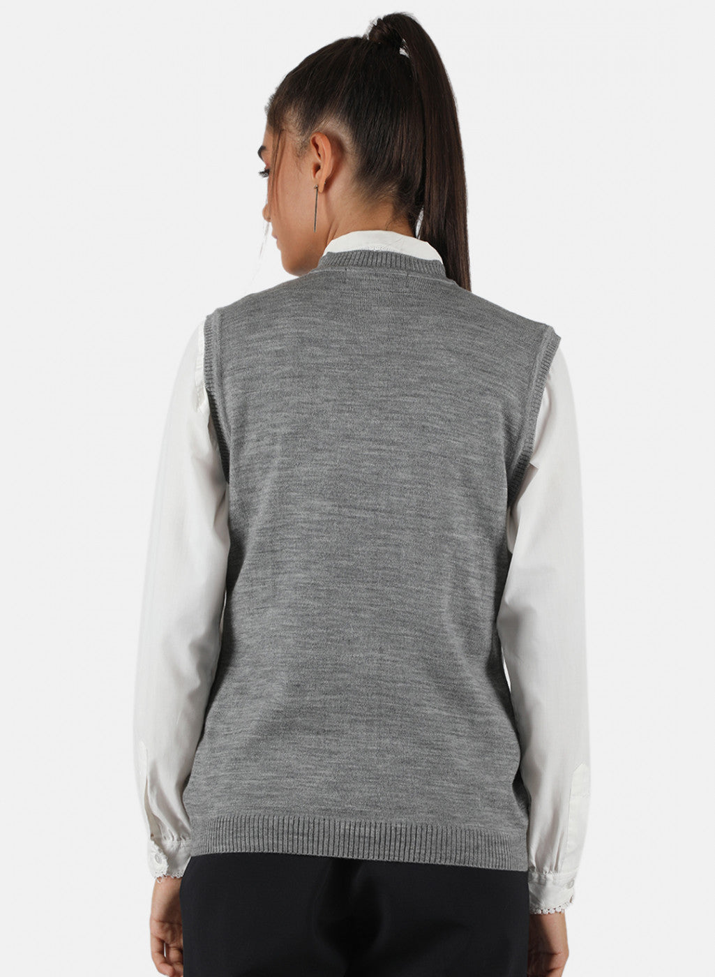 Women Grey Solid Cardigan