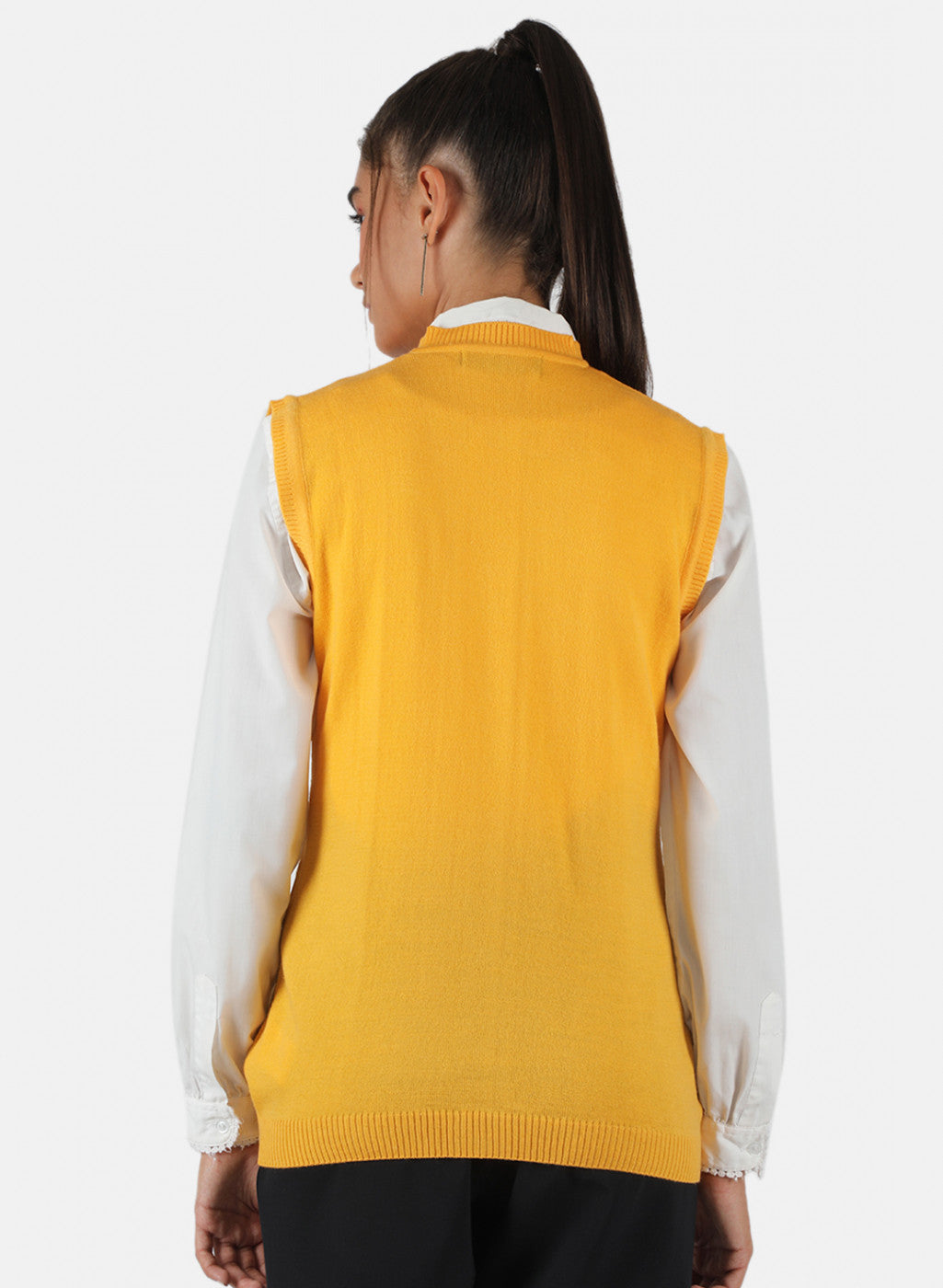 Women Yellow Solid Cardigan